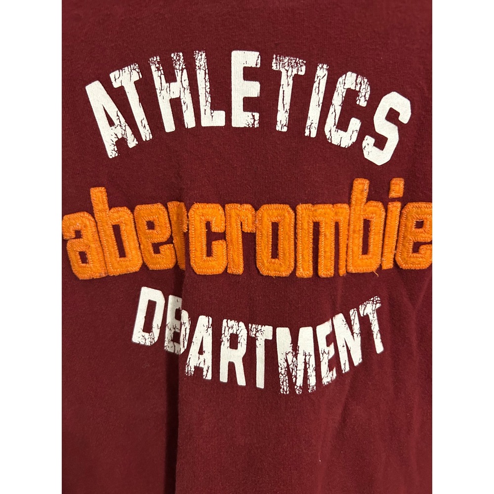 Abercrombie Kids Athletics Department Long Sleeve Graphic Tee Maroon Red Large - Picture 2 of 5